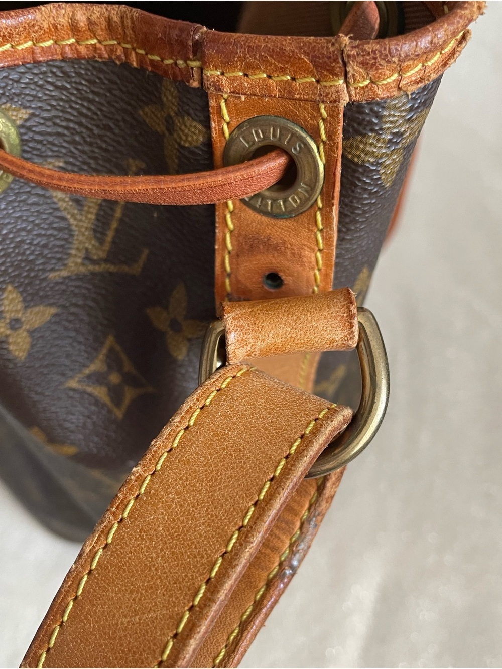 Vintage 1995 Louis Vuitton Petite Noe Monogram Canvas Bucket Bag Shoulder Bag - Picture 13 of 17